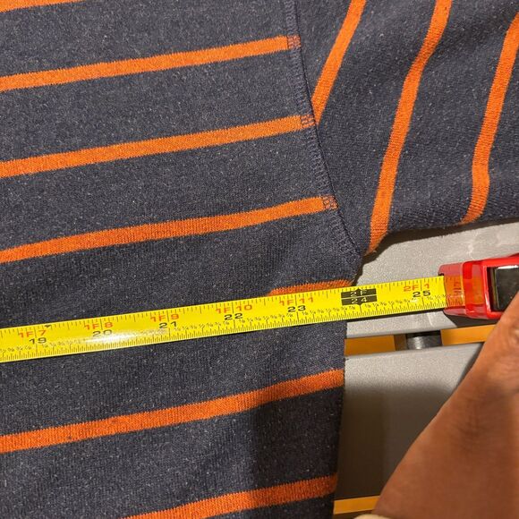 PrAna Sweater Womens M Blue Orange Striped Knit Round Neck Oversized Pullover - Picture 6 of 7